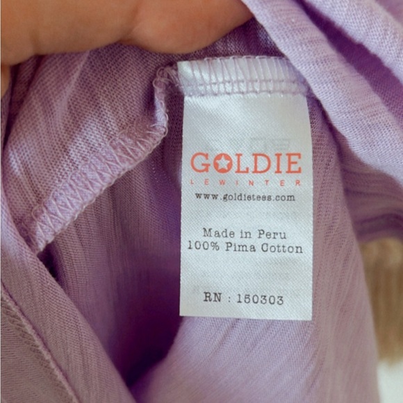 Goldie Lewinter BUNDLE of Two Celeste Ruffle Short Sleeve Pima Cotton Tees Large - Picture 4 of 9